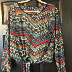 Sheer long sleeve blouse